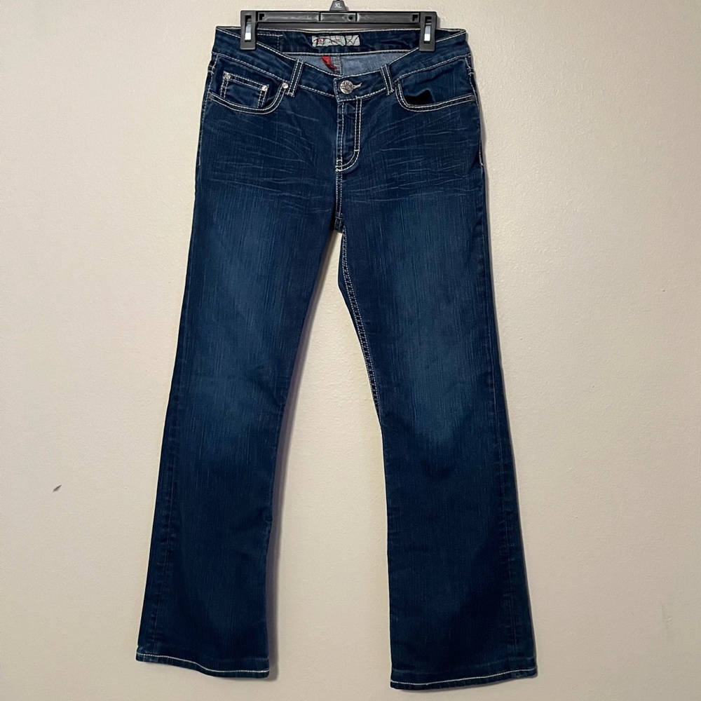 BKE Kate Bootcut Jeans Womens 31x33.5 Blue Mid Rise Dark Wash